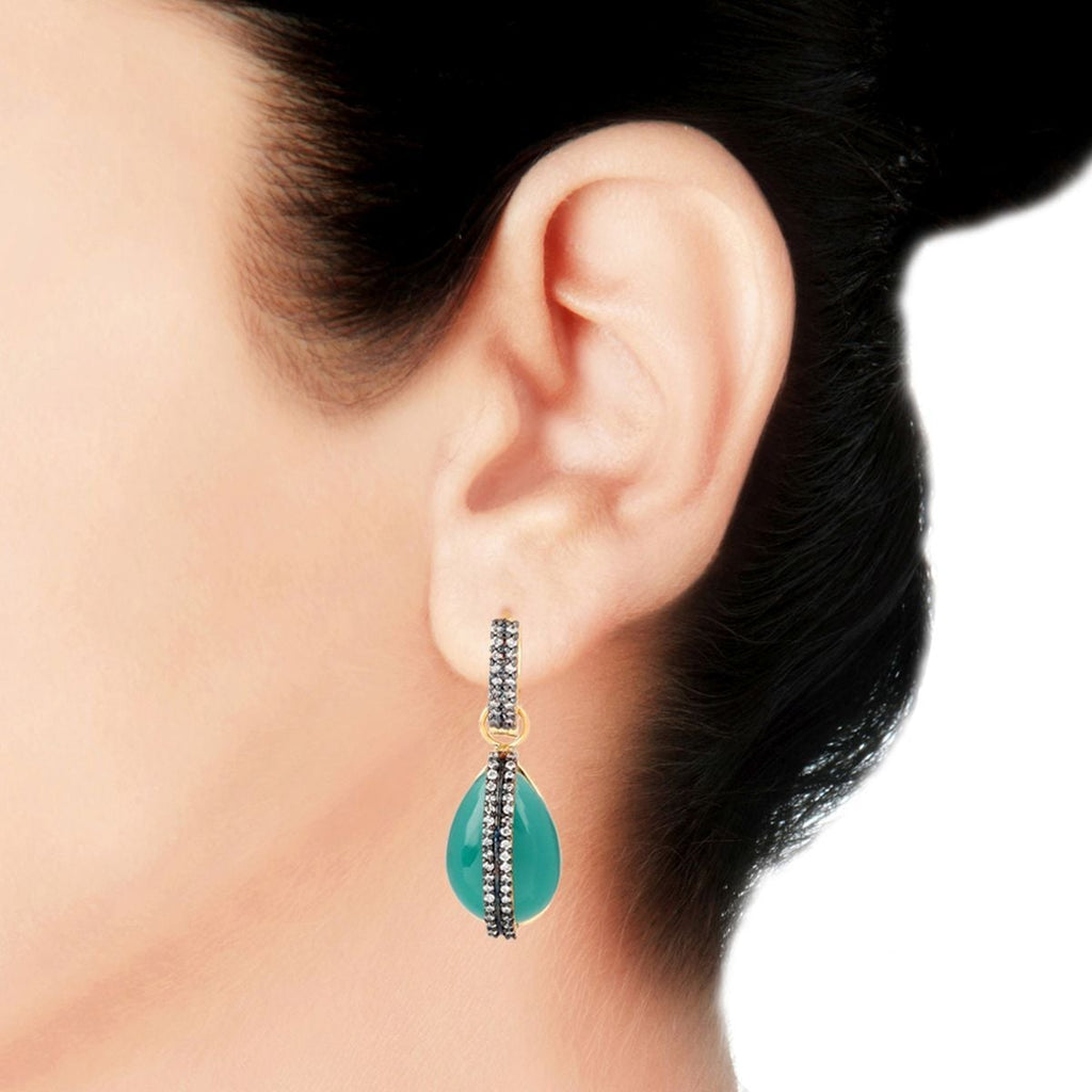3 In 1 Inter Changeable Pink Purple Green Dangling Earring Bulk