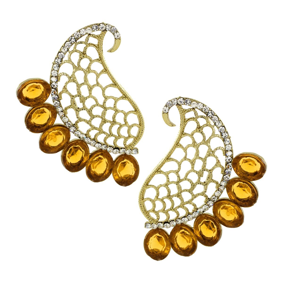 Designer Paisley Antique Rhodium Plated Brwon Earring For Women Bulk Main image