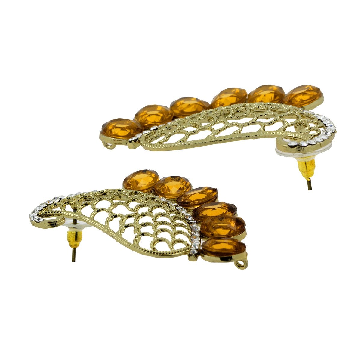 Designer Paisley Antique Rhodium Plated Brwon Earring For Women Bulk