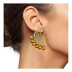 Designer Paisley Antique Rhodium Plated Brwon Earring For Women Bulk