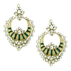 Chaand Bali Kundan Green Meenakari Earring For Women Bulk