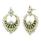 Chaand Bali Kundan Green Meenakari Earring For Women Bulk