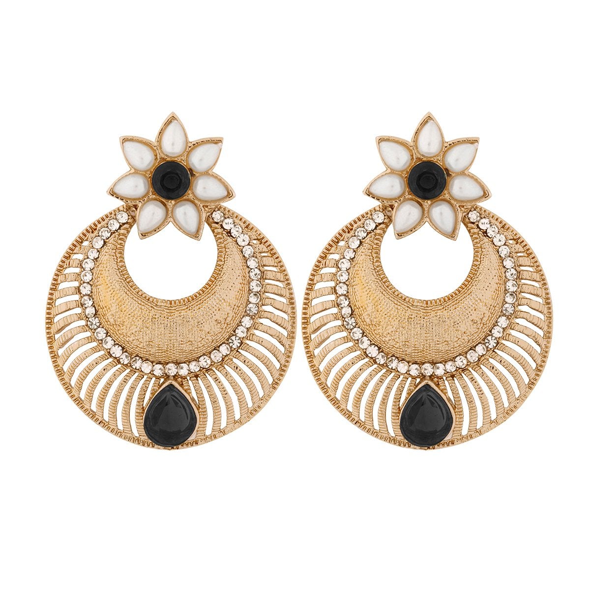 Chaand Bali Filigree Antique Rhodium Plated Black Earring Women Bulk Main image