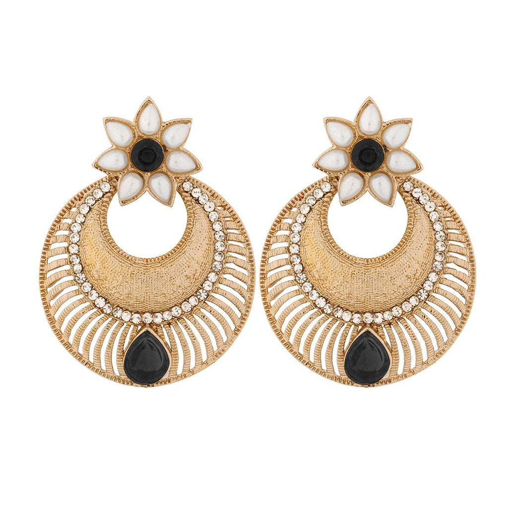 Chaand Bali Filigree Antique Rhodium Plated Black Earring Women Bulk