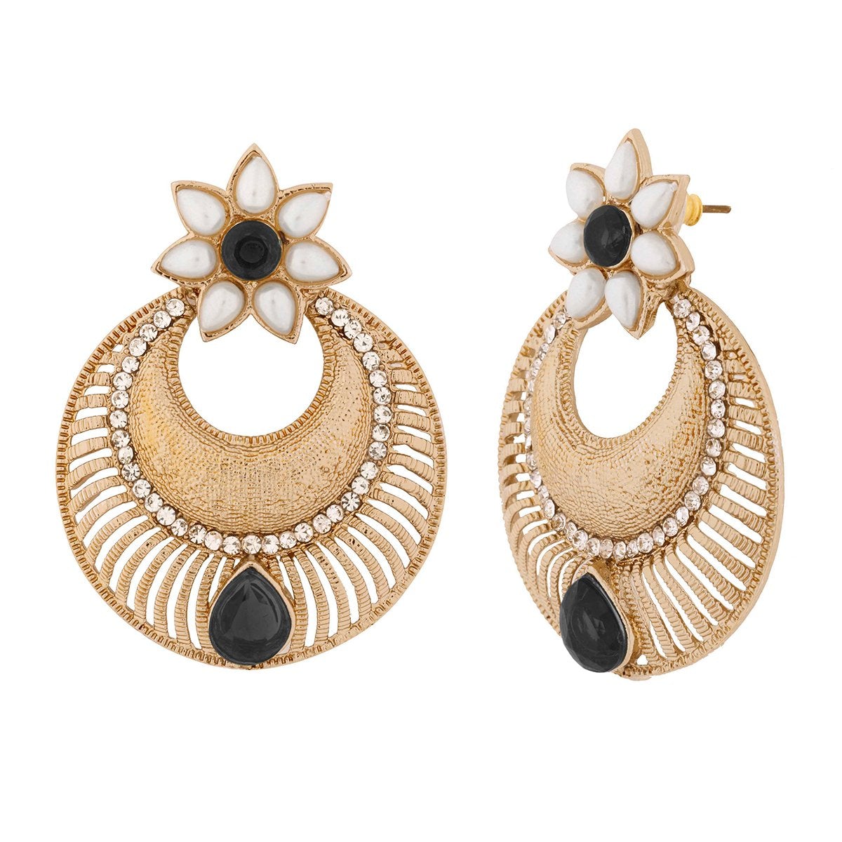 Chaand Bali Filigree Antique Rhodium Plated Black Earring Women Bulk Secondary image