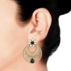 Chaand Bali Filigree Antique Rhodium Plated Black Earring Women Bulk