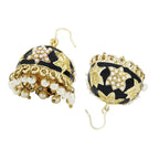 Lotus Gold Plated Black Meenakari Jhumki Earring For Women Bulk