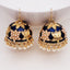 Lotus Gold Plated Black Meenakari Jhumki Earring For Women Bulk