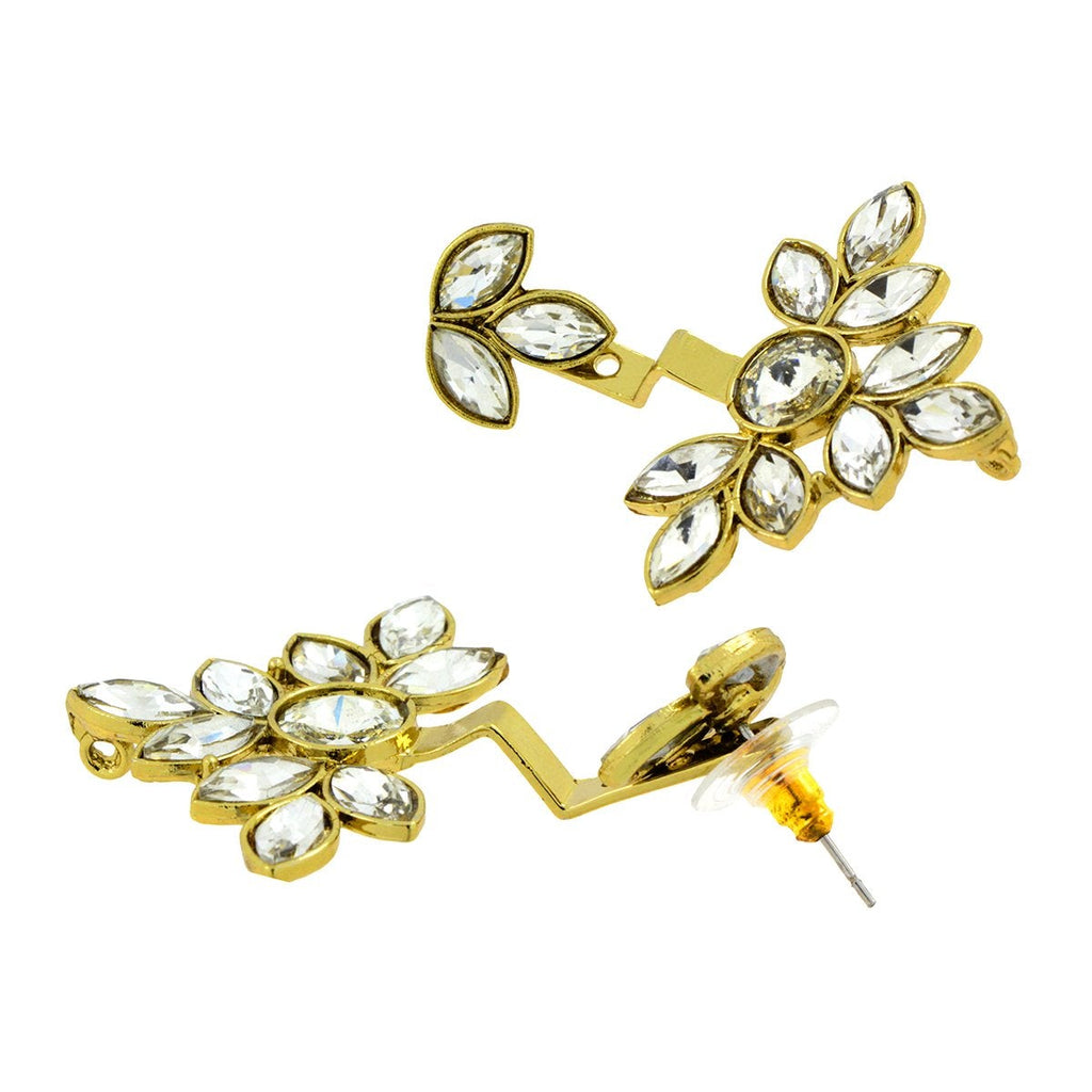 Flower Antique Gold Plated Ear Cuff Jacket Pair For Women Bulk