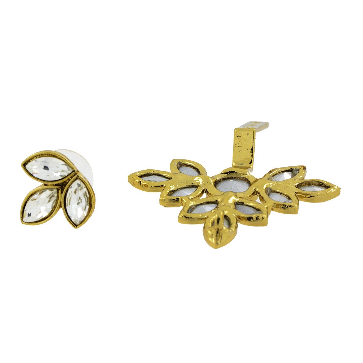 Flower Antique Gold Plated Ear Cuff Jacket Pair For Women Bulk