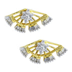 Flower Baguette 18K Gold Ear Cuff Jacket Stud Earring For Women Bulk