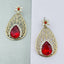 Pear Flower Filigree Antique Rhodium Pearl Red Earring For Women Bulk