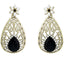 Pear Flower Filigree Antique Rhodium Pearl Black Earring Women Bulk