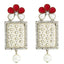 Designer American Diamond Pink Pearl Rhodium Long Earring Women Bulk