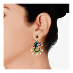 Peacock Meenakari Red Green Pearl Dangling Earring For Women Bulk