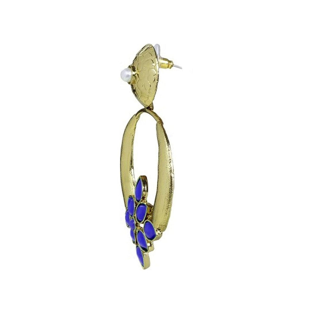 Turkish Gold Plated Dark Blue Pearl Designer Earring For Women Bulk