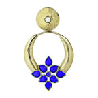 Turkish Gold Plated Dark Blue Pearl Designer Earring For Women Bulk