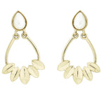 Italian Petal Pearl Gold Plated Dangling Earring For Women Bulk