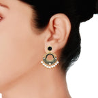 Chaand Bali Filigree Black Meenakari Kundan Pearl Earring Women Bulk