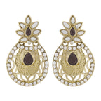 Flower Filigree Antique Rhodium Pearl Black Earring For Women Bulk