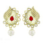Paisley Filigree Antique Rhodium Pearl Red Earring For Women Bulk