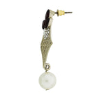Pear Flower Filigree Antique Rhodium Pearl Black Earring Women Bulk