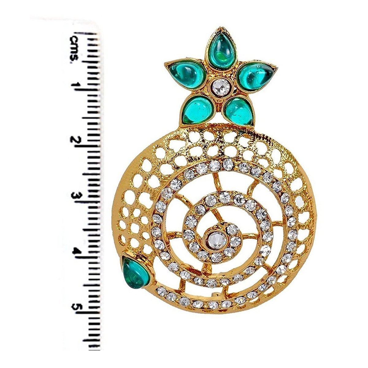 Filigree Flower Gold Plated Green American Diamond Earring Women Bulk