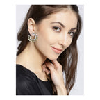 Chaand Crescent American Diamond Baguette 18K Gold Stud Earring Bulk