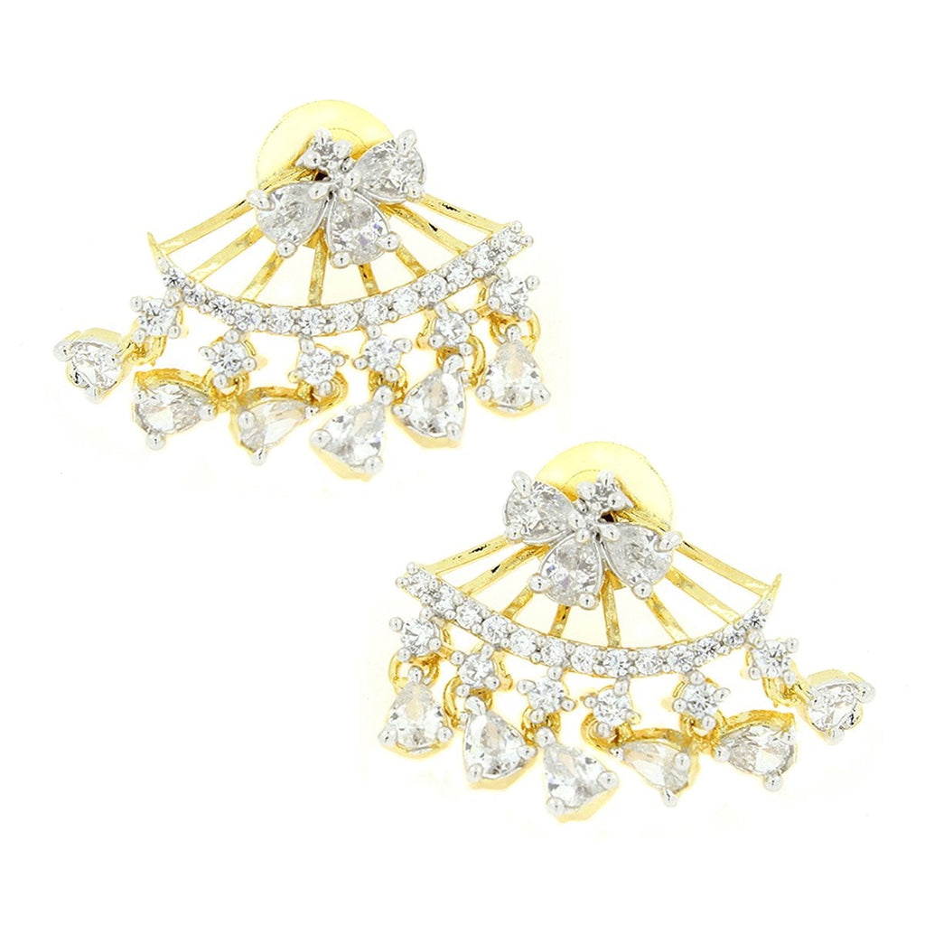 Flower Marquise American Diamond CZ Gold Dangling Earring Women Bulk