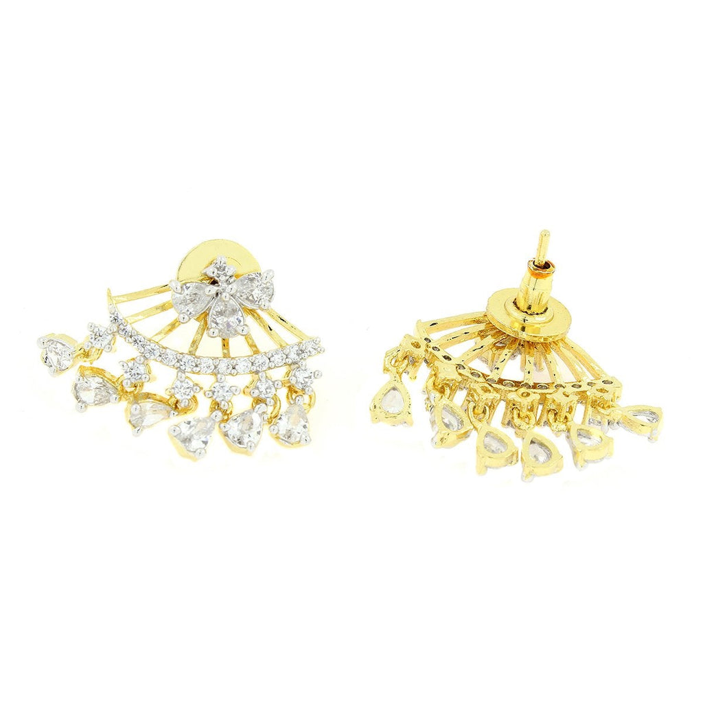 Flower Marquise American Diamond CZ Gold Dangling Earring Women Bulk