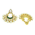 Chaand Bali Green Enamel Meenakari Gold Pearl Jhumki Earring Bulk