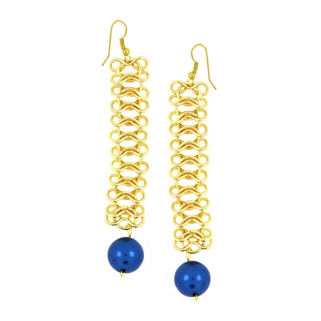 Italian Gold Plated Blue Dangling Earring For Women Bulk