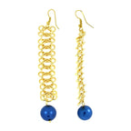 Italian Gold Plated Blue Dangling Earring For Women Bulk
