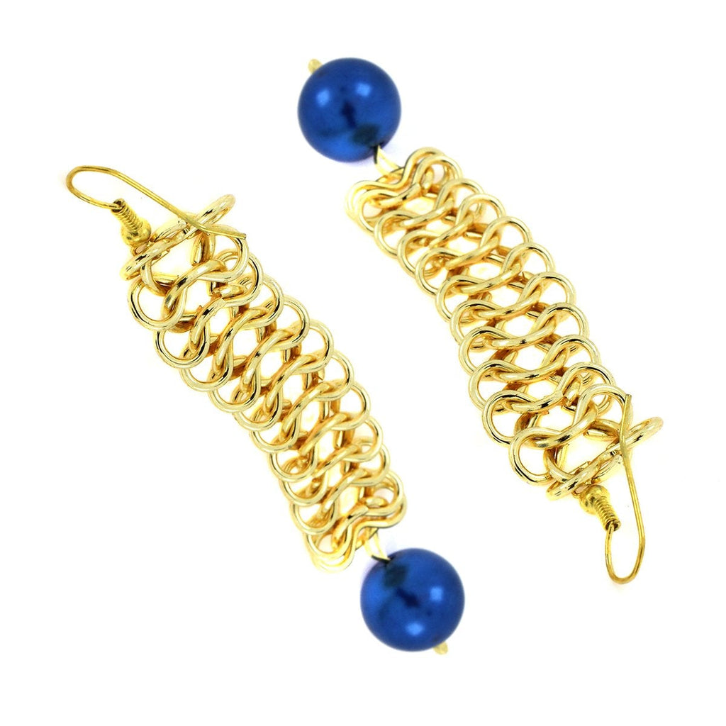Italian Gold Plated Blue Dangling Earring For Women Bulk