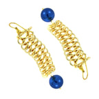 Italian Gold Plated Blue Dangling Earring For Women Bulk