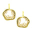 3D Amoeba Antique Gold Plated American Diamond Stud Earring Women Bulk