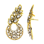 Flower Kundan Polki Gold Plated Chaand Bali Ear Cuff Earring Bulk