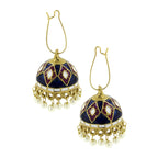Blue Purple White Gold Meenakari Pearl Enamel Jhumki Earring Bulk