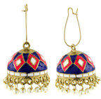 Pink Blue White Gold Meenakari Pearl Enamel Jhumki Earring Women Bulk