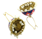 Pink Blue White Gold Meenakari Pearl Enamel Jhumki Earring Women Bulk
