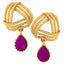 Filigree Flower Gold Plated CZ Purple Dangling Earring For Women Bulk