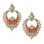 Chaand Bali Kundan Red Meenakari Earring For Women Bulk