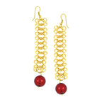 Italian Gold Plated Red Dangling Earring For Women Bulk