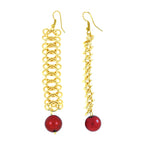 Italian Gold Plated Red Dangling Earring For Women Bulk