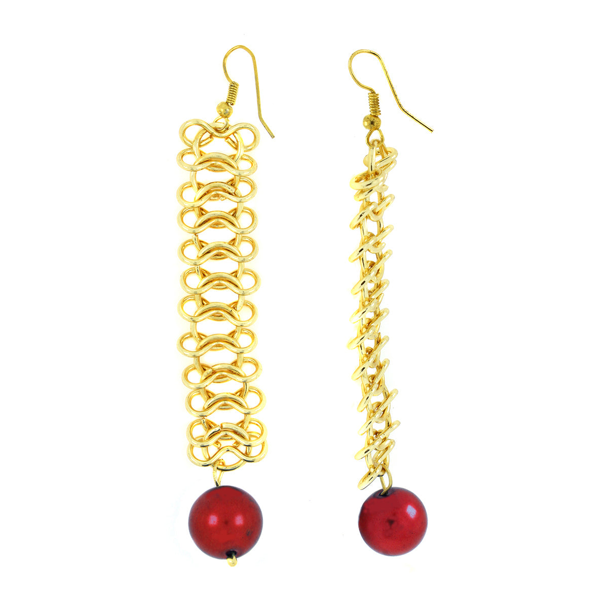 Italian Gold Plated Red Dangling Earring For Women Bulk
