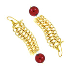 Italian Gold Plated Red Dangling Earring For Women Bulk