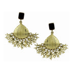 Designer CZ Spinal Black Antique Gold Dangling Earring Bulk