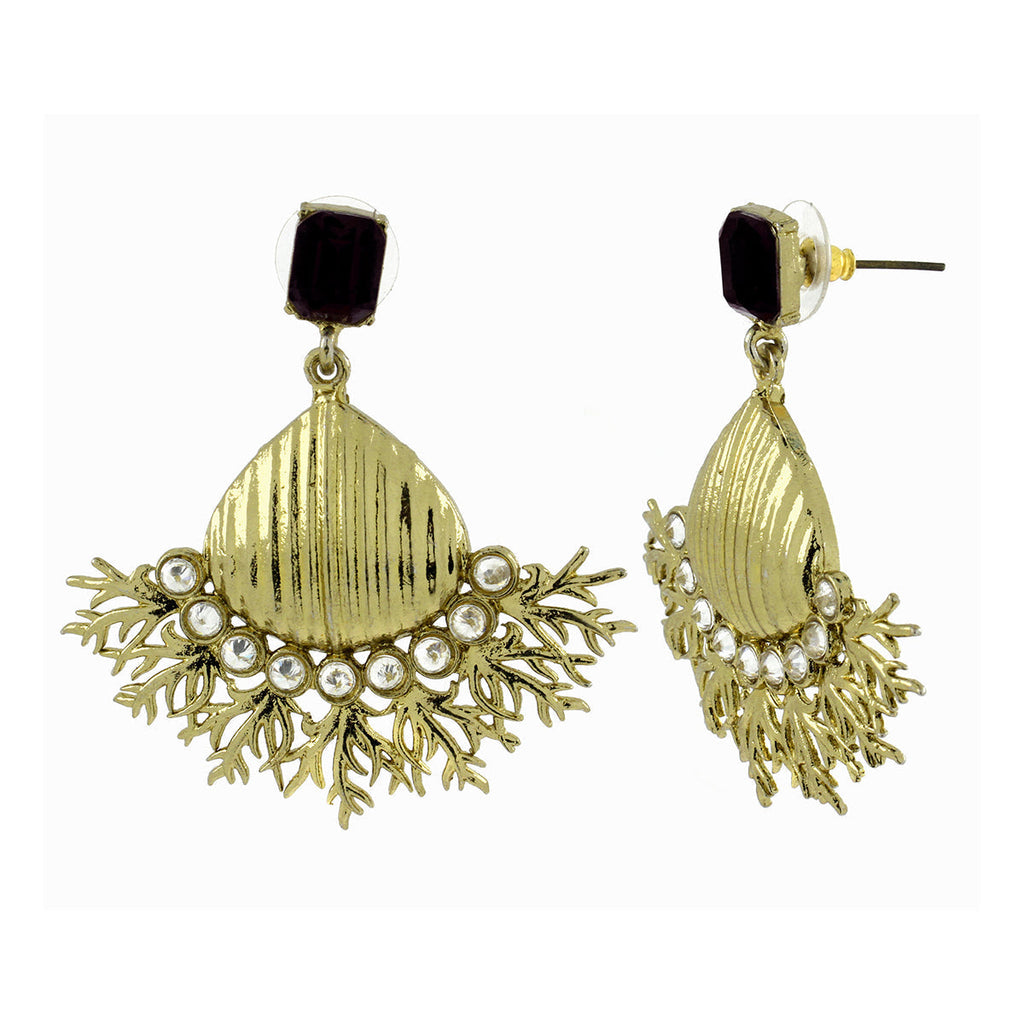 Designer CZ Spinal Black Antique Gold Dangling Earring Bulk