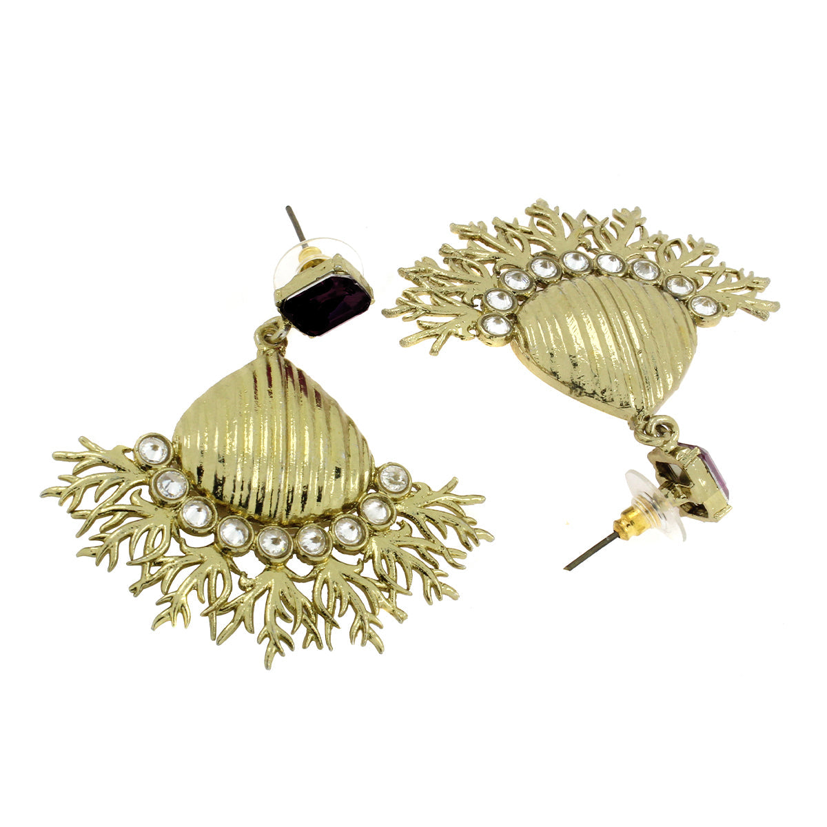 Designer CZ Spinal Black Antique Gold Dangling Earring Bulk