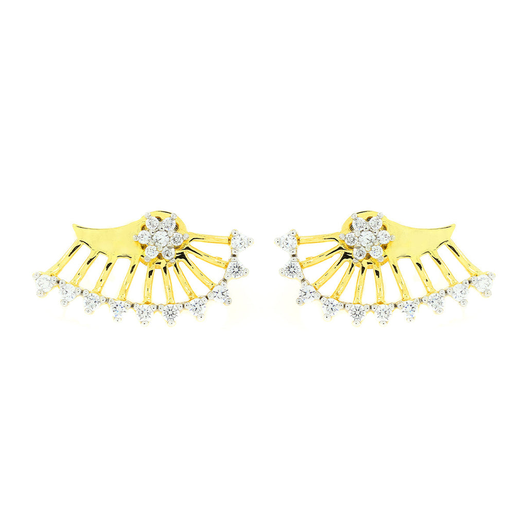 Flower 18K Gold Plated Ear Cuff Jacket Pair Stud Earring Women Bulk